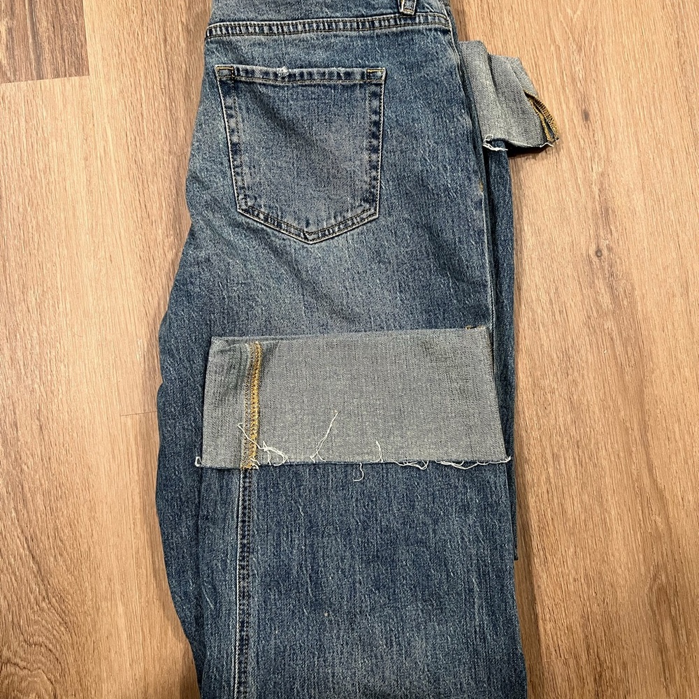 Artemis Design Co. Women's Blue Boyfriend Jeans with Patchwork